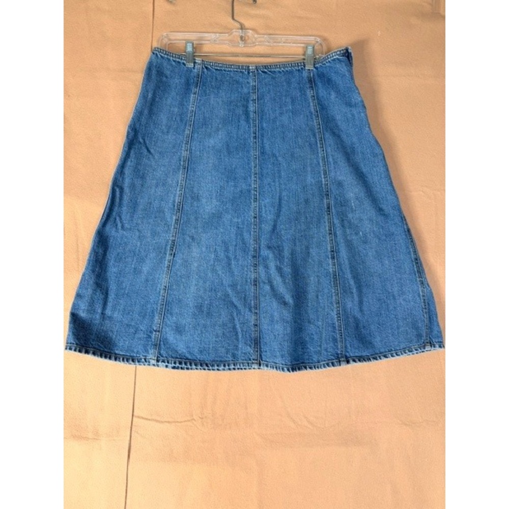 Gap Jeans Women's 14 Denim A Line Skirt Blue Paneled 100% Cotton 25"